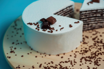 chocolate cake with cream