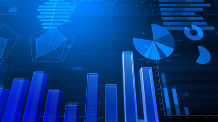 Business Economy Data Graph Chart Bar Growth Success 3D illustration background