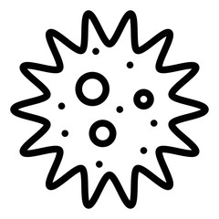 Amoeba or Bacteria vector illustration, line style icon