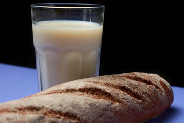 Sliced rye bread on a cutting board. Freshly Baked Bread