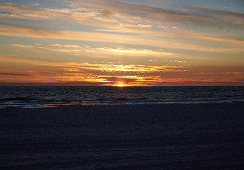 Scenic View of Golden Sunset in Panama City Florida; Gulf of Mexico  