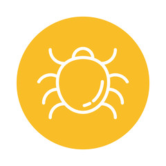 malware bug, block and flat style icon