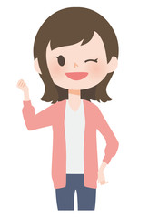 女性ポーズ　カジュアル