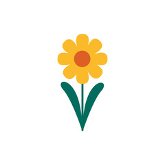 beautifull flower garden spring flat style