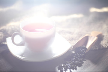 Brewed tea on a serving table