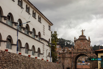 Cusco/Peru - old street portal, at downtown