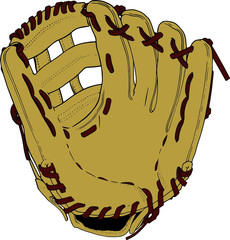 Classic baseball glove on a white isolated background