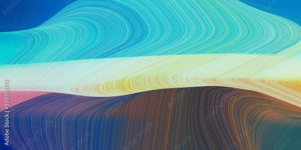 Poster creative background graphic with modern curvy waves background design with medium turquoise, pastel 