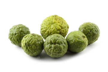 Kaffir lime isolated on white