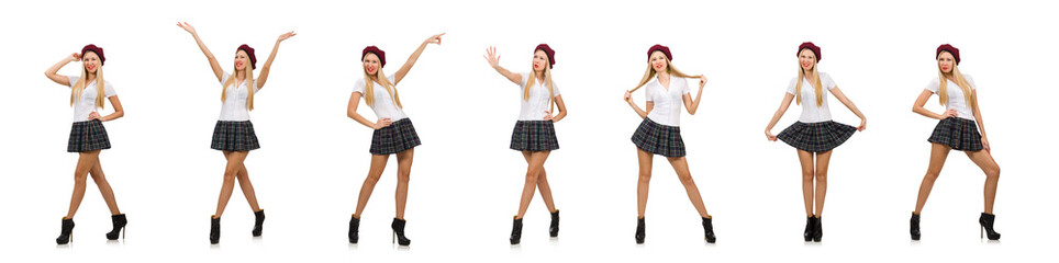 Woman in fashion concept isolated on white