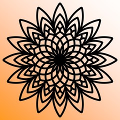 Abstract mandala on white background. Greeting Card, Invitation, Tattoo. Anti-Stress Therapy Pattern