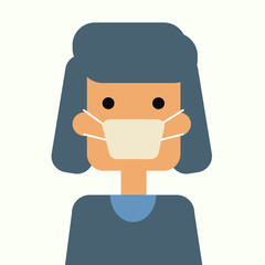 Woman with mask  ,Coronavirus protect concept  vector eps.10