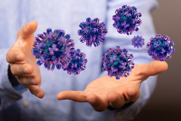 flu virus attack digital 3d  epidemic.