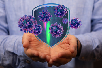 flu virus attack digital 3d  epidemic.