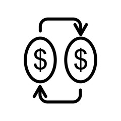 exchange money icon design, flat style icon collection