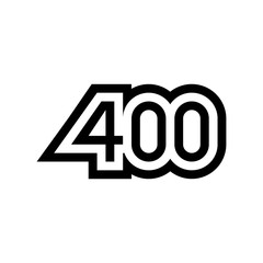 Number 400 vector icon design