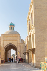 Street in the historical center of Bukhara. Bukhara city, Uzbekistan