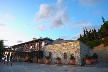 St. Modest's Cell. The holiness of Mount Athos. Greece. The concept of Orthodox faith.