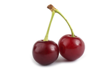Cherries isolated on white background