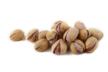 Pistachio nuts isolated on white