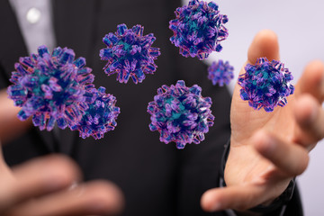 flu virus attack digital 3d  epidemic.