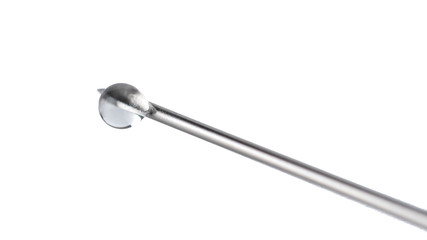 Medical needle, isolated on white background. Macro photo