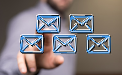 email icons in work space 3d.