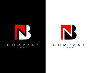 BN, NB Initial Letters abstract company Logo Design vector - obrazy, fototapety, plakaty