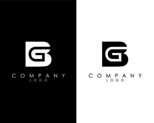 Initial Letters BG, GB abstract company Logo Design vector - obrazy, fototapety, plakaty