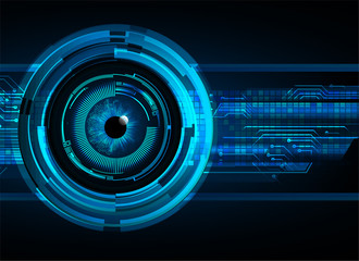 Blue eye cyber circuit future technology concept background