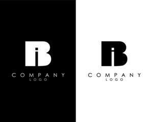 Initial Letters BI, IB abstract company Logo Design vector