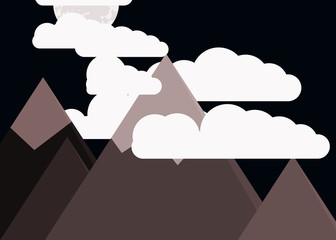 Mountains Panorame Abstract Random Placed Generative Art background illustration