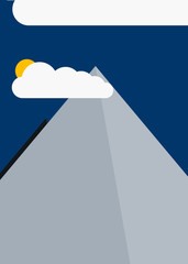 Mountains Panorame Abstract Random Placed Generative Art background illustration