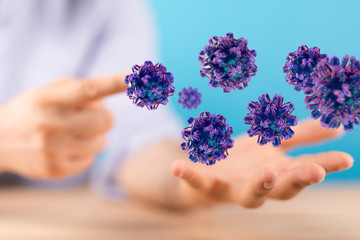 contagious coronavirus pandemic, dangerous virus outbreak 3d.