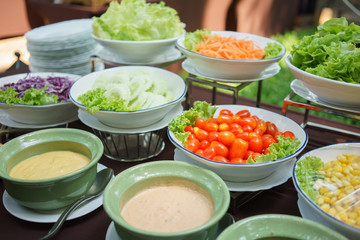 Salads are placed on the table with a notebook and a pen. To record food items or recipes Concept foodie Diet Food Review Weight Loss Diet