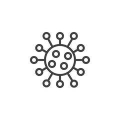 Obraz premium Coronavirus Bacteria Cell line icon. linear style sign for mobile concept and web design. 2019-nCoV novel coronavirus bacteria outline vector icon. Symbol, logo illustration. Vector graphics