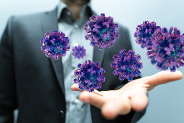 mikro digital epidemic corona virus nCoV , Novel Coronavirus 19-NCP. nCoV denoted is...