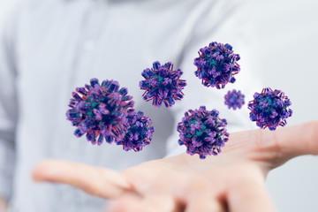 mikro digital epidemic corona virus nCoV , Novel Coronavirus 19-NCP. nCoV denoted is...