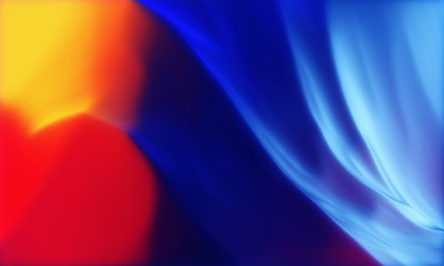 3d bright abstract smooth wavy gradient background with warm and cold colors looks like liquid or silk	