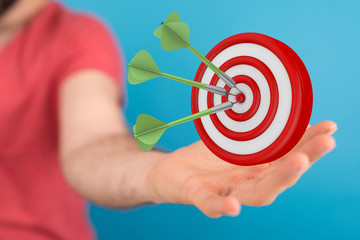 dart target arrow hitting on bullseye which is the ultimate goal that everyone wants.