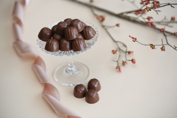 chocolate candies and studio shoot