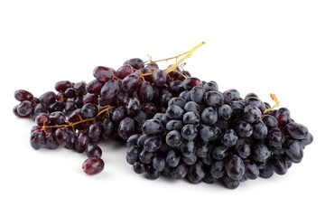 Black grape isolated on white