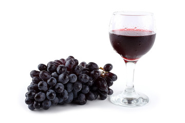 Black grape and red wine