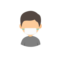 Safety sign, Wear dust mask.Medical mask icon isolated.Safety breathing masks.