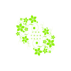 background with green leaves and flowers