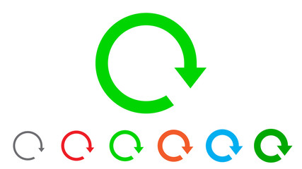 Refresh icon, circle arrow, reload sign, color isolated on white background, vector illustration.