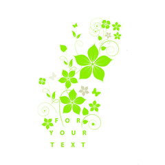 background with green leaves and flowers