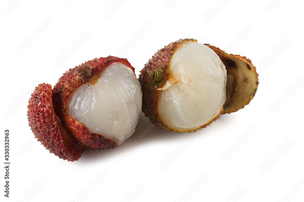 Poster Lychee isolated on white