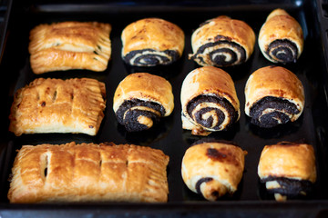 Baker prepares homemade cakes. Professional Female cook