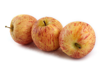 Fuji apples isolated on white